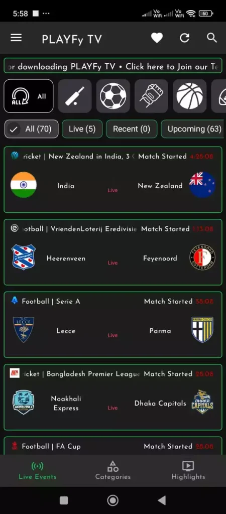Playfy TV screenshot